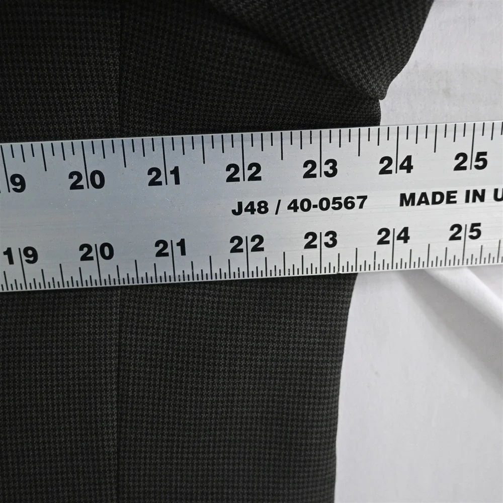 Vtg Bendetti‎ 44L Green Houndstooth Wool Double Breasted Sport Coat Jacket